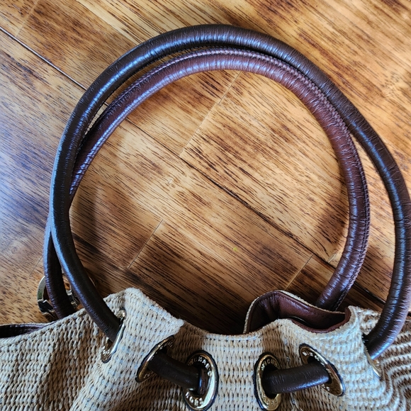 Michael Kors Medium Sized Ring Straw Tote Wicker Bag - Picture 8 of 13